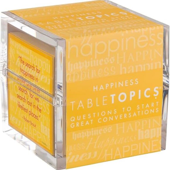TableTopics Happiness Conversation Cards With Tips, Ideas, & Quotes - Picture 1 of 4